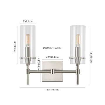 Cato Bohemian Farmhouse Iron/Glass LED Vanity